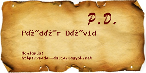 Pádár Dávid névjegykártya